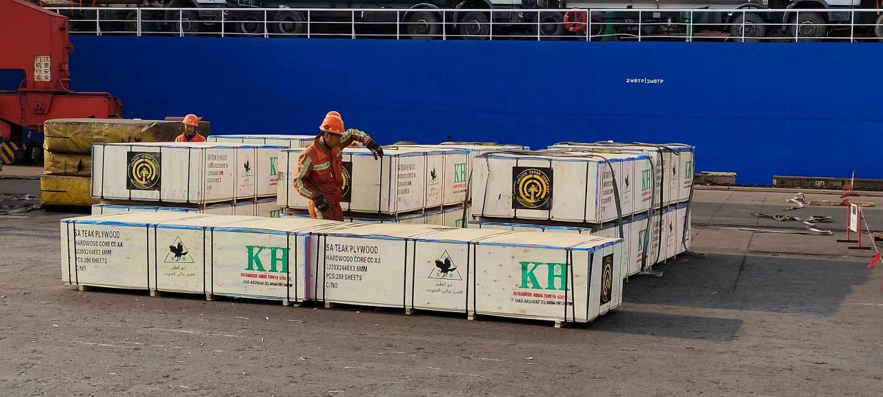 Packed plywood shipments